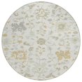 thumbnail image 1 of HomeRoots 622936 8 ft. Ivory, Gray & Taupe Floral Washable Transitional Indoor & Outdoor Round Area Rug, 1 of 9