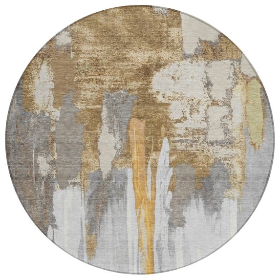 Dalyn Rugs Machine Washable Indoor/Outdoor Chantille Ivory 8' x 8' Round Rug