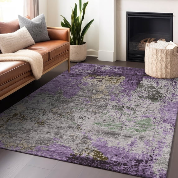 Addison Rugs Chantille Indoor/Outdoor Transitional Abstract Lavender Machine Washable Rectangle Rug, 5' x 7'6"