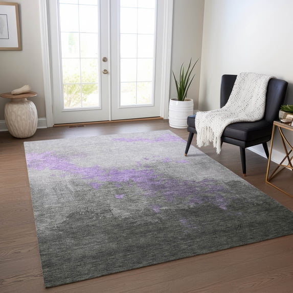 Addison Rugs Chantille Indoor/Outdoor Transitional Modern Lavender Machine Washable Rectangle Rug, 8' x 10'