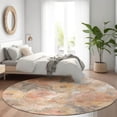 thumbnail image 1 of Addison Rugs Chantille Indoor/Outdoor Transitional Floral Peach Machine Washable Round Rug, 8' x 8', 1 of 7