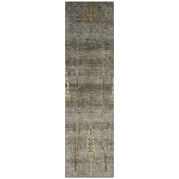 Dalyn Rugs Machine Washable Indoor/Outdoor Chantille Pewter 2'3" x 7'6" Runner Rug