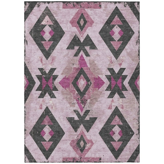 Dalyn Rugs Machine Washable Indoor/Outdoor Chantille Pink 10' x 14' Rug