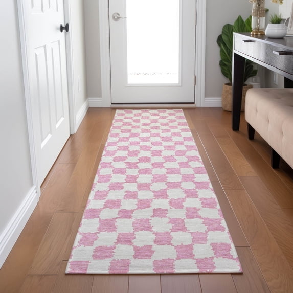 Addison Rugs Chantille Indoor/Outdoor Transitional Geometric Pink Machine Washable Runner Rug, 2'3" x 7'6"
