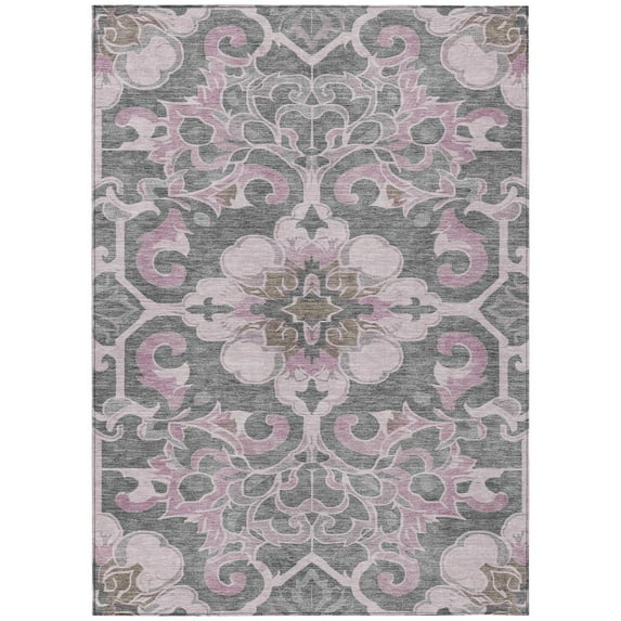 Dalyn Rugs Machine Washable Indoor/Outdoor Chantille Pink 5' x 7'6" Rug