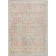 thumbnail image 1 of HomeRoots 625867 8 x 10 ft. Pink & Ivory Medallion Washable Transitional Indoor & Outdoor Rectangle Area Rug, 1 of 9