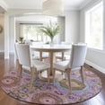 thumbnail image 1 of Addison Rugs Chantille Indoor/Outdoor Transitional Panels Pink Machine Washable Round Rug, 8' x 8', 1 of 8