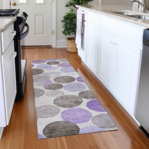 Addison Rugs Chantille Indoor/Outdoor Transitional Geometric Purple Machine Washable Runner Rug, 2'3" x 7'6"