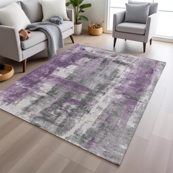 Addison Rugs Chantille Indoor/Outdoor Transitional Abstract Purple Machine Washable Rectangle Rug, 3' x 5'