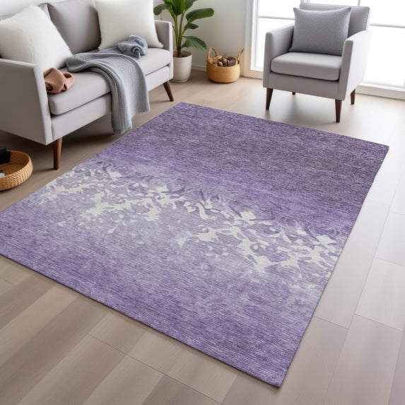 Addison Rugs Chantille Indoor/Outdoor Transitional Damask Purple Machine Washable Rectangle Rug, 5' x 7'6"