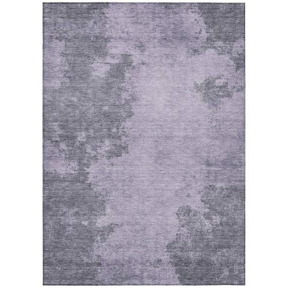 HomeRoots 625286 8 x 10 ft. Purple & Gray Abstract Washable Transitional Indoor & Outdoor Rectangle Area Rug