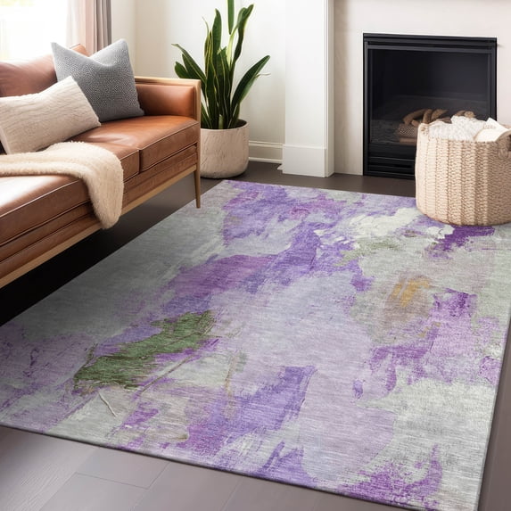 Addison Rugs Chantille Indoor/Outdoor Transitional Abstract Purple Machine Washable Rectangle Rug, 8' x 10'