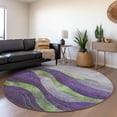 thumbnail image 1 of Addison Rugs Chantille Indoor/Outdoor Transitional Swirls Purple Machine Washable Round Rug, 8' x 8', 1 of 7