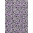 thumbnail image 1 of HomeRoots 626516 9 x 12 ft. Purple & Gray Floral Washable Transitional Indoor & Outdoor Rectangle Area Rug, 1 of 9