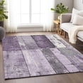 thumbnail image 1 of HomeRoots 623669 9 x 12 ft. Purple & Gray Geometric Washable Transitional Indoor & Outdoor Rectangle Area Rug, 1 of 6