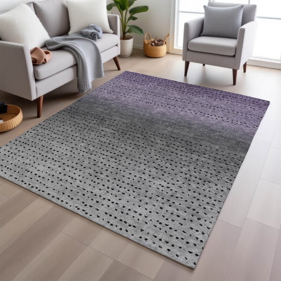 Addison Rugs Chantille Indoor/Outdoor Transitional Abstract Purple Machine Washable Rectangle Rug, 9' x 12'
