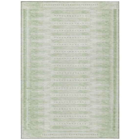 HomeRoots 625833 10 x 14 ft. Sage & Ivory Geometric Washable Transitional Indoor & Outdoor Rectangle Area Rug