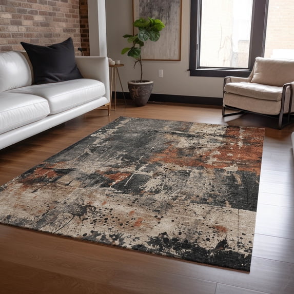 Addison Rugs Chantille Indoor/Outdoor Transitional Abstract Taupe Machine Washable Rectangle Rug, 3' x 5'