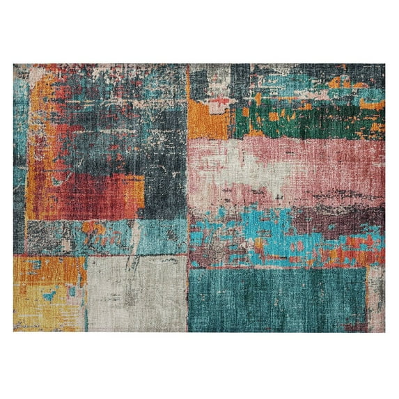 Dalyn Rugs Machine Washable Indoor/Outdoor Chantille Teal 1'8" x 2'6" Rug