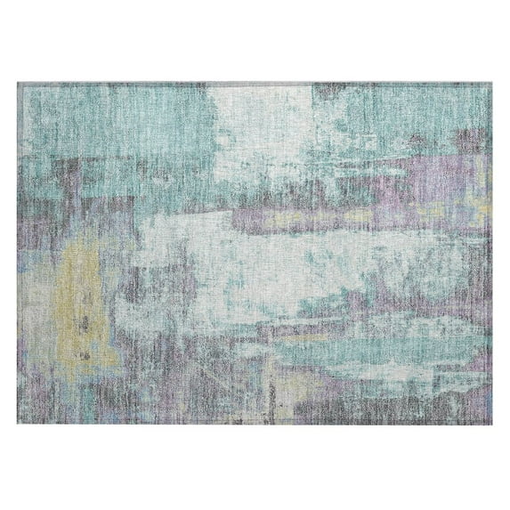 Dalyn Rugs Machine Washable Indoor/Outdoor Chantille Teal 1'8" x 2'6" Rug