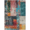 thumbnail image 1 of HomeRoots 623269 10 x 14 ft. Teal, Blue & Orange Abstract Washable Transitional Indoor & Outdoor Rectangle Area Rug, 1 of 9