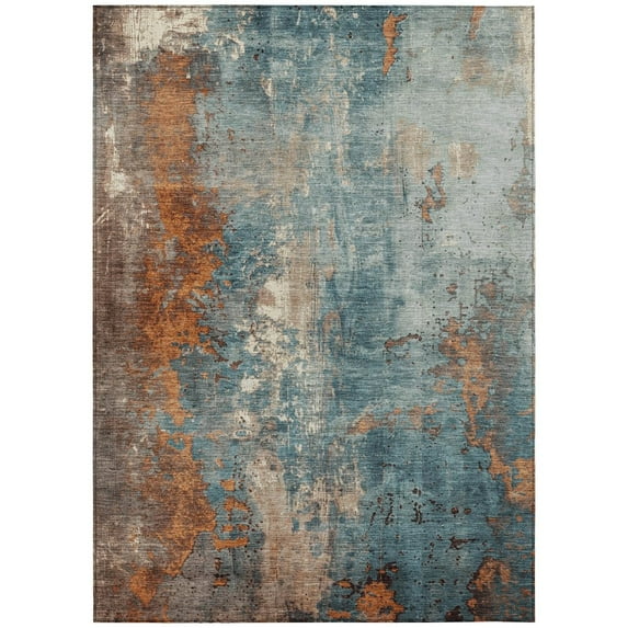 Dalyn Rugs Machine Washable Indoor/Outdoor Chantille Teal 10' x 14' Rug