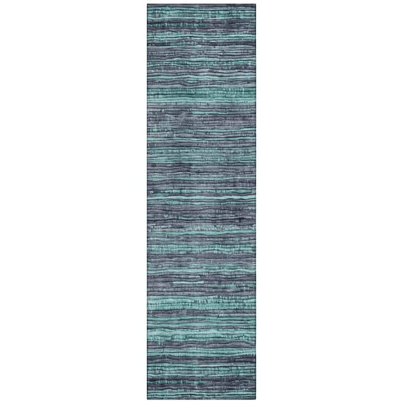 Dalyn Rugs Machine Washable Indoor/Outdoor Chantille Teal 2'3" x 7'6" Runner Rug