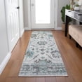 thumbnail image 1 of Addison Rugs Chantille Indoor/Outdoor Traditional Border Teal Machine Washable Runner Rug, 2'3" x 7'6", 1 of 8
