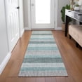 thumbnail image 1 of Addison Rugs Chantille Indoor/Outdoor Transitional Stripes Teal Machine Washable Runner Rug, 2'3" x 7'6", 1 of 8