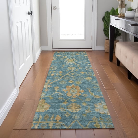 Addison Rugs Chantille Indoor/Outdoor Traditional Global Teal Machine Washable Runner Rug, 2'3" x 7'6"
