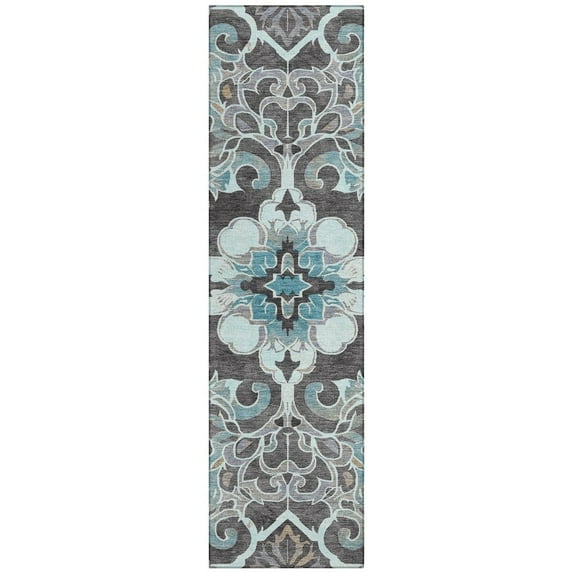 Dalyn Rugs Machine Washable Indoor/Outdoor Chantille Teal 2'3" x 7'6" Runner Rug