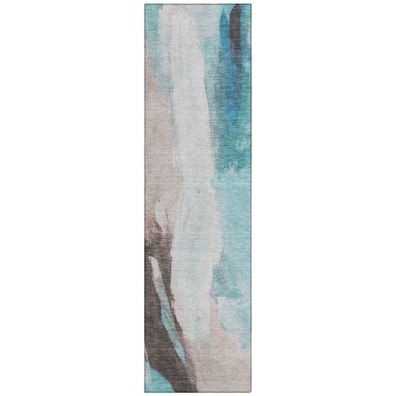 Dalyn Rugs Machine Washable Indoor/Outdoor Chantille Teal 2'3" x 7'6" Runner Rug