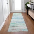 thumbnail image 1 of Addison Rugs Chantille Indoor/Outdoor Transitional Abstract Teal Machine Washable Runner Rug, 2'3" x 7'6", 1 of 8
