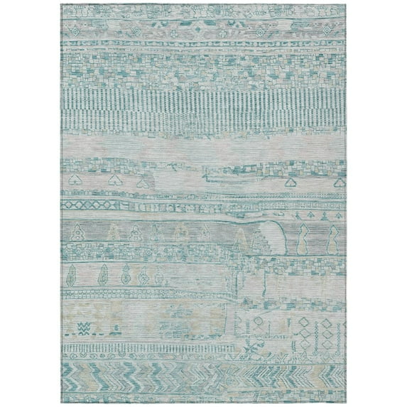 Dalyn Rugs Machine Washable Indoor/Outdoor Chantille Teal 2'6" x 3'10" Rug