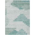 thumbnail image 1 of HomeRoots 621934 3 x 5 ft. Teal Blue Aqua & Ivory Geometric Washable Transitional Indoor & Outdoor Rectangle Area Rug, 1 of 9