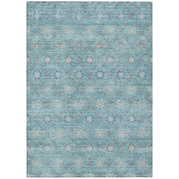 Dalyn Rugs Machine Washable Indoor/Outdoor Chantille Teal 3' x 5' Rug