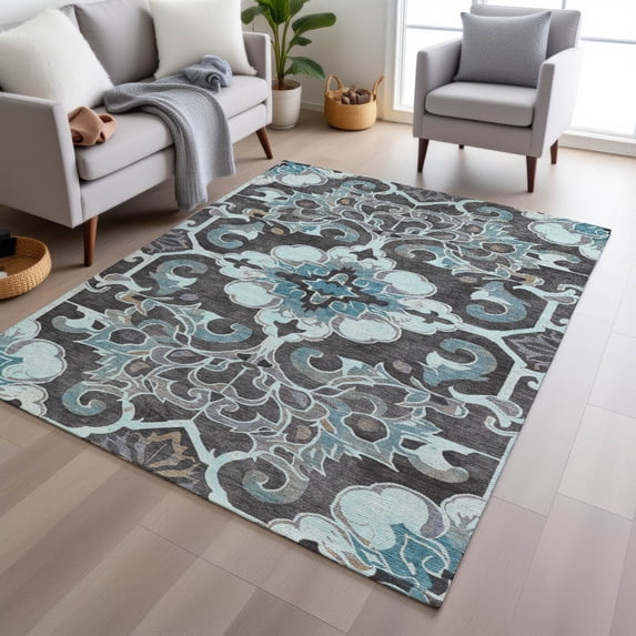 Addison Rugs Chantille Indoor/Outdoor Traditional Global Teal Machine Washable Rectangle Rug, 3' x 5'