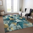 thumbnail image 1 of Addison Rugs Chantille Indoor/Outdoor Transitional Geometric Teal Machine Washable Rectangle Rug, 3' x 5', 1 of 8