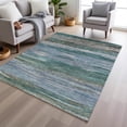 thumbnail image 1 of Addison Rugs Chantille Indoor/Outdoor Transitional Waves Teal Machine Washable Rectangle Rug, 5' x 7'6", 1 of 8