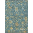 thumbnail image 1 of HomeRoots 626249 5 x 8 ft. Teal, Blue & Gold Floral Washable Traditional Indoor & Outdoor Rectangle Area Rug, 1 of 8