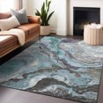 thumbnail image 1 of Addison Rugs Chantille Indoor/Outdoor Transitional Abstract Teal Machine Washable Rectangle Rug, 5' x 7'6", 1 of 8
