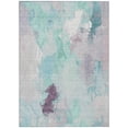 thumbnail image 1 of HomeRoots 625626 5 x 8 ft. Teal, Blue & Lavender Abstract Washable Transitional Indoor & Outdoor Rectangle Area Rug, 1 of 9