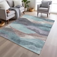 thumbnail image 1 of Addison Rugs Chantille Indoor/Outdoor Transitional Waves Teal Machine Washable Rectangle Rug, 5' x 7'6", 1 of 8