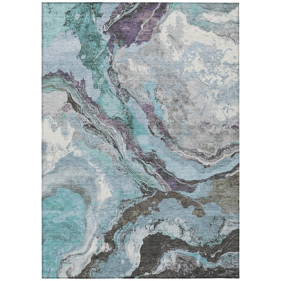 Dalyn Rugs Machine Washable Indoor/Outdoor Chantille Teal 5' x 7'6" Rug