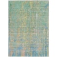 thumbnail image 1 of HomeRoots 626263 8 x 10 ft. Teal Blue Yellow & Orange Abstract Washable Transitional Indoor & Outdoor Rectangle Area Rug, 1 of 9