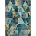 thumbnail image 1 of HomeRoots 624076 8 x 10 ft. Teal, Blue & Gold Geometric Washable Transitional Indoor & Outdoor Rectangle Area Rug, 1 of 1