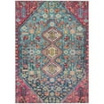 thumbnail image 1 of HomeRoots 622177 8 x 10 ft. Teal, Blue & Merlot Aztec Washable Transitional Indoor & Outdoor Rectangle Area Rug, 1 of 9