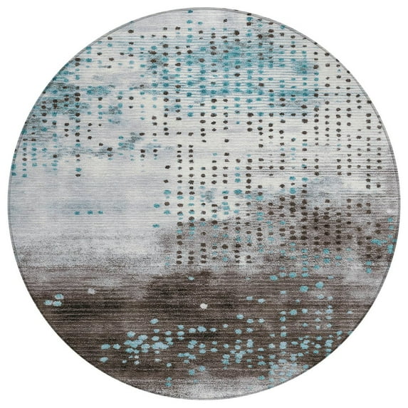 Dalyn Rugs Machine Washable Indoor/Outdoor Chantille Teal 8' x 8' Round Rug