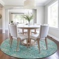 thumbnail image 1 of Addison Rugs Chantille Indoor/Outdoor Traditional Global Teal Machine Washable Round Rug, 8' x 8', 1 of 8