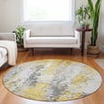 thumbnail image 1 of Addison Rugs Chantille Indoor/Outdoor Transitional Abstract Yellow Machine Washable Round Rug, 8' x 8', 1 of 7